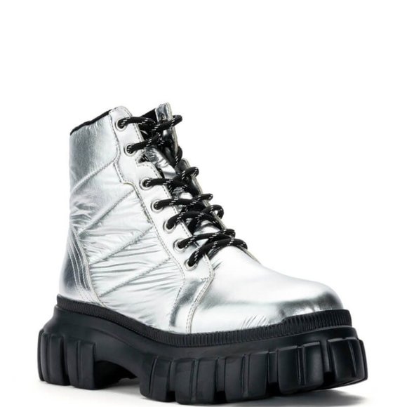 Miz Celsius: Silver Puffer Construction Boot SIZE 8 9 - Picture 5 of 6